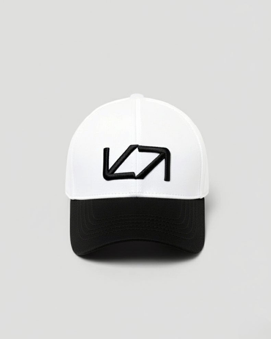 VYBE cap in Shvet – crisp white premium unisex cap for active lifestyle